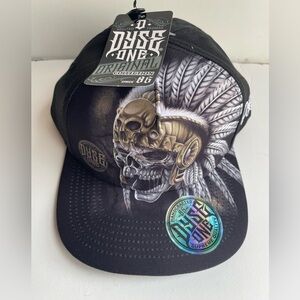 Dyse One Tribal Skull Graphic Baseball Cap - Black & Gray